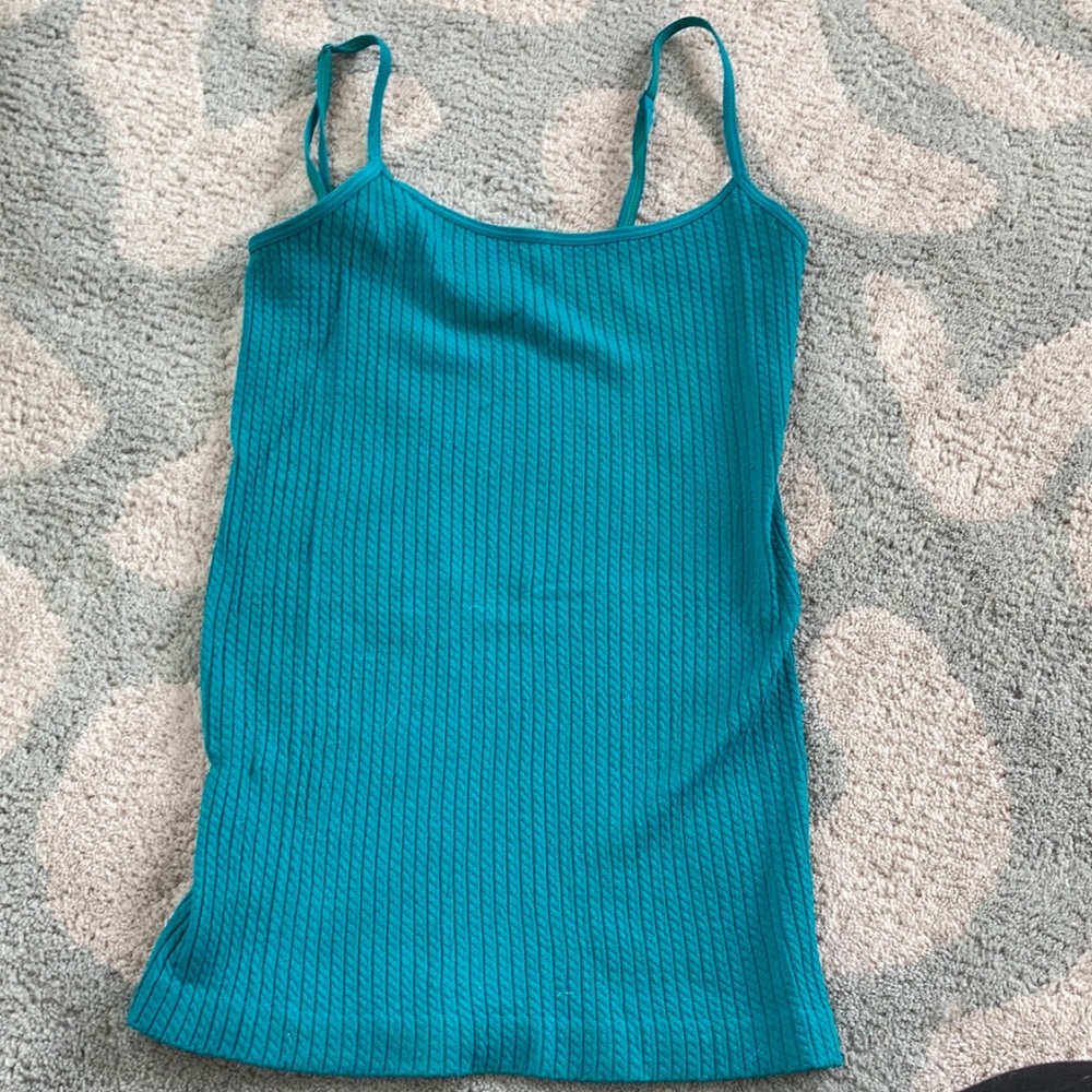 Green tight fitting cami tank top